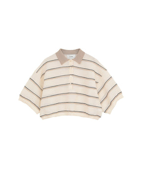 SPONGY SHEER POLO KNIT TOPS