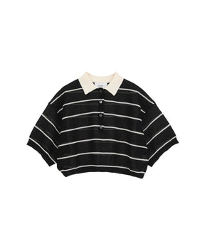 SPONGY SHEER POLO KNIT TOPS