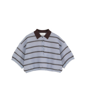 SPONGY SHEER POLO KNIT TOPS