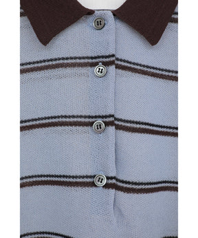 SPONGY SHEER POLO KNIT TOPS