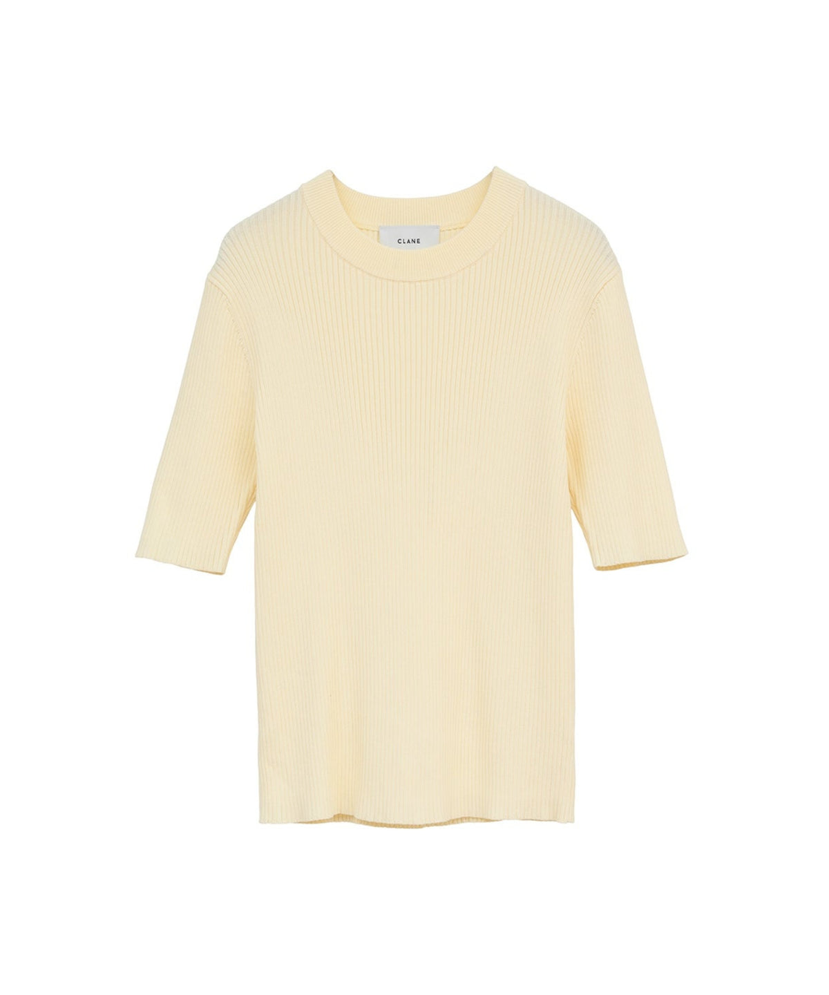 H/N HALF SLEEVE RIB KNIT TOPS