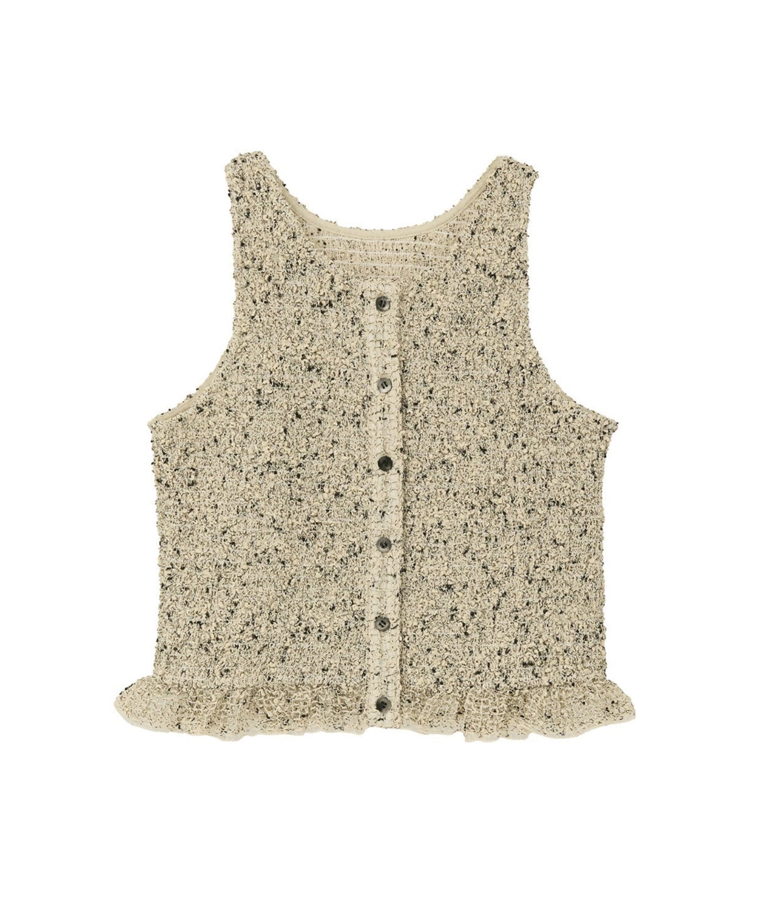W FACE MIX MESH GATHER N/S TOPS - CLANE (クラネ) - tops (トップス