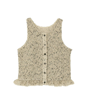 W FACE MIX MESH GATHER N/S TOPS - CLANE (クラネ) - tops (トップス