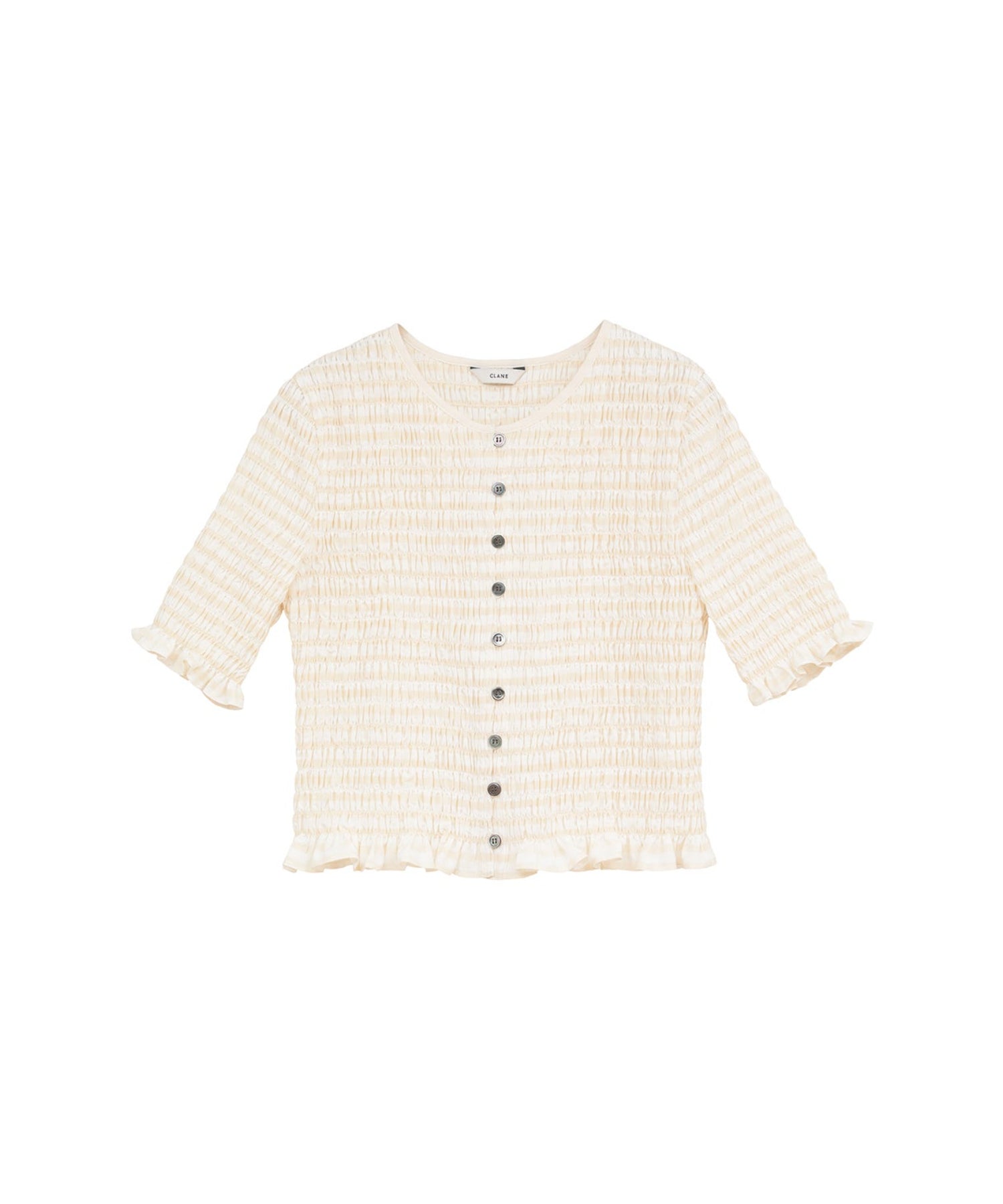 SHIRRING HALF SLEEVE BLOUSE - CLANE (クラネ) - tops (トップス