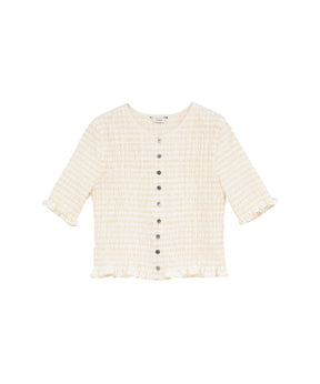 SHIRRING HALF SLEEVE BLOUSE