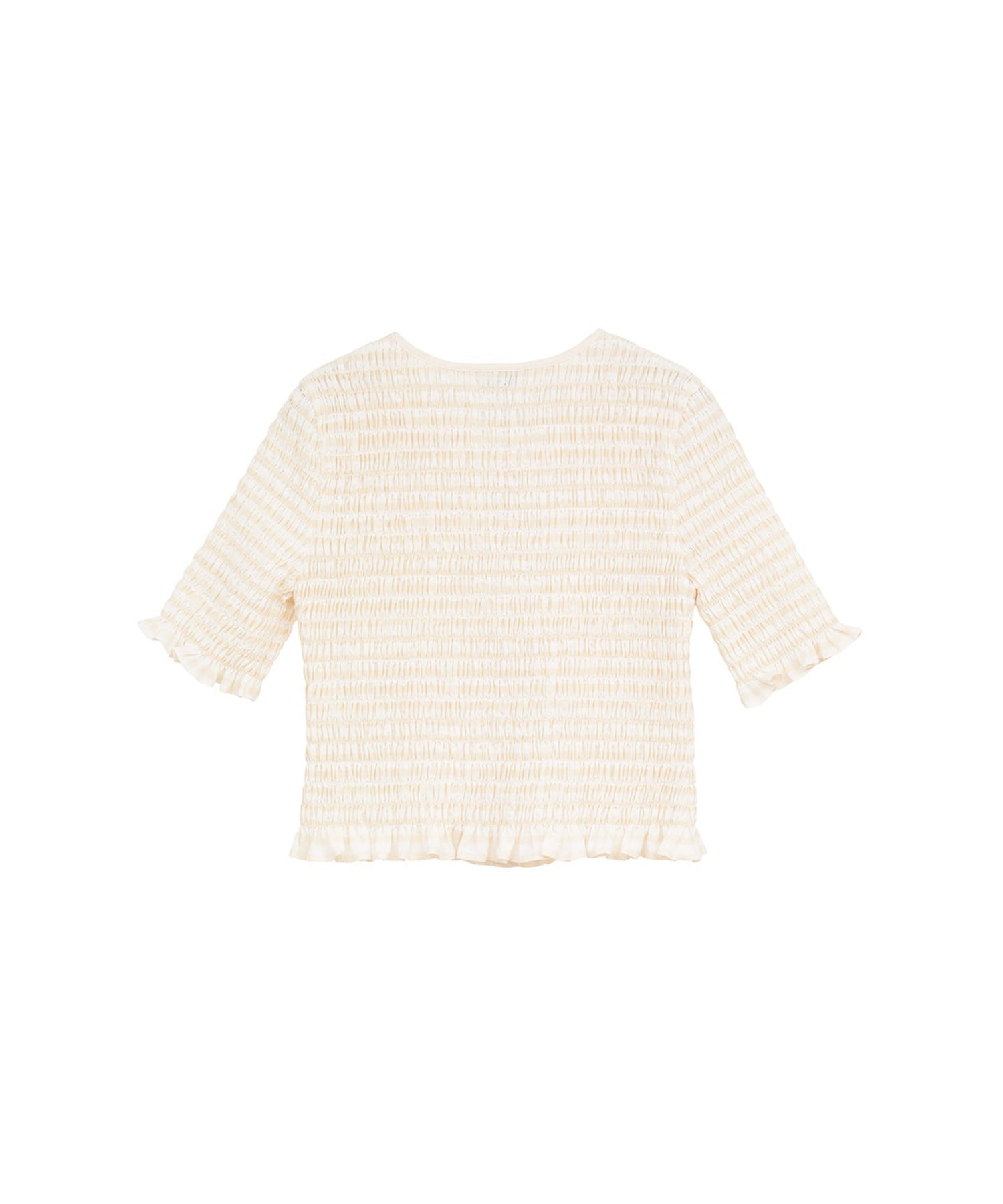 SHIRRING HALF SLEEVE BLOUSE - CLANE (クラネ) - tops (トップス