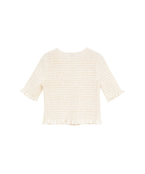 SHIRRING HALF SLEEVE BLOUSE - CLANE (クラネ) - tops (トップス