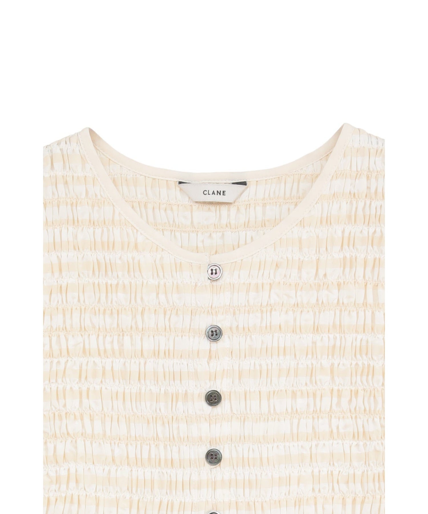 SHIRRING HALF SLEEVE BLOUSE - CLANE (クラネ) - tops (トップス