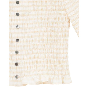 SHIRRING HALF SLEEVE BLOUSE