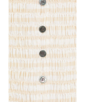 SHIRRING HALF SLEEVE BLOUSE