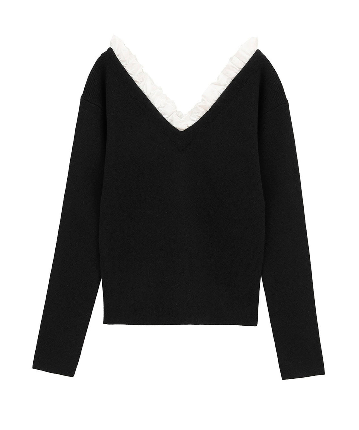 2WAY FRILL V NECK KNIT TOPS