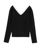 2WAY FRILL V NECK KNIT TOPS