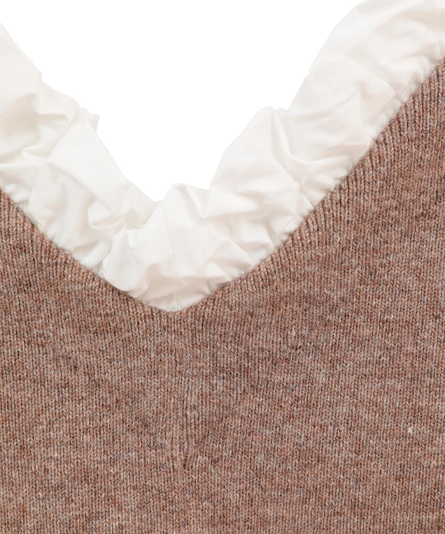 2WAY FRILL V NECK KNIT TOPS