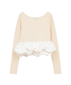 W BALLOON SHORT KNIT TOPS