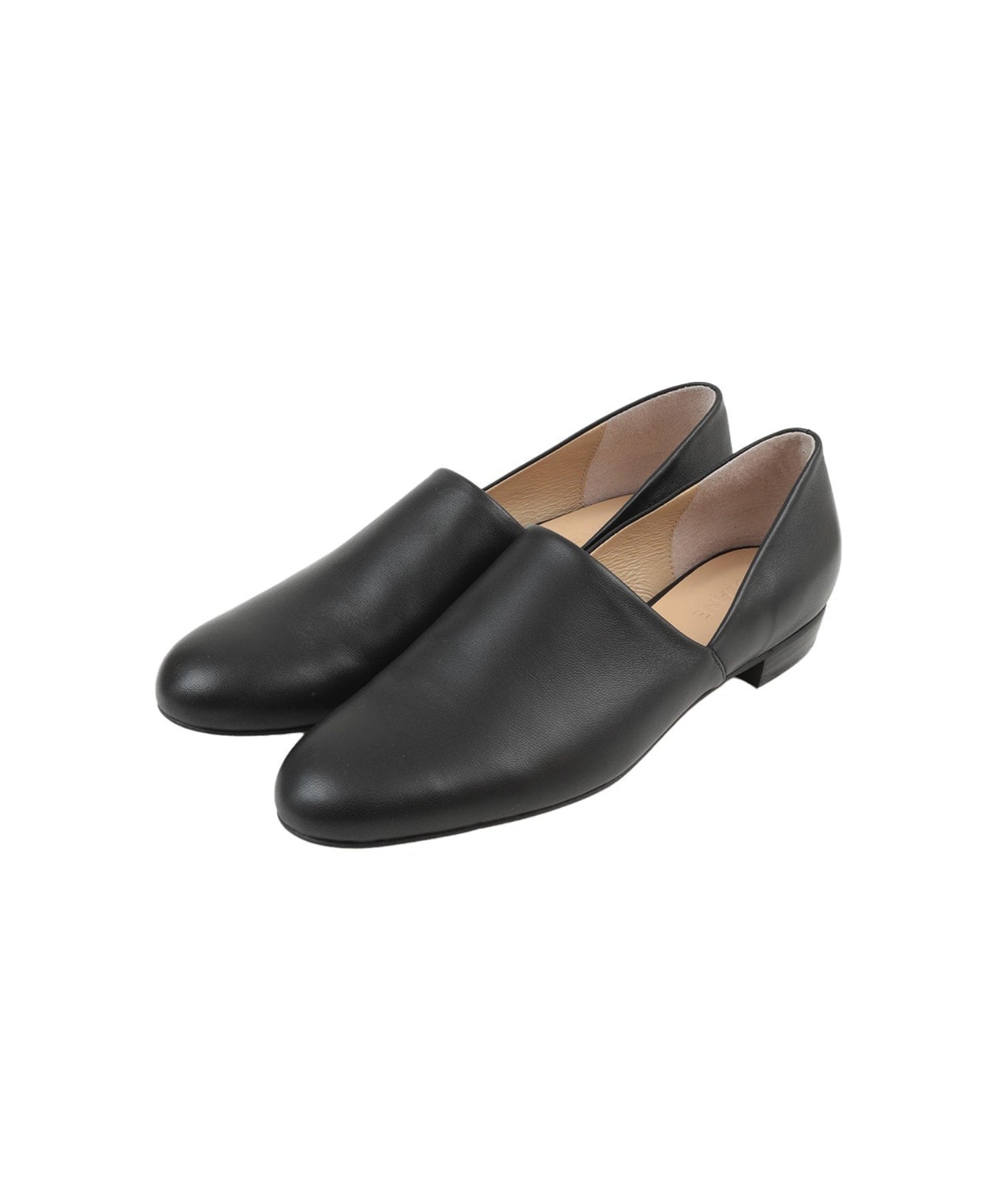 SIDE CUT STACKED FLAT SHOES