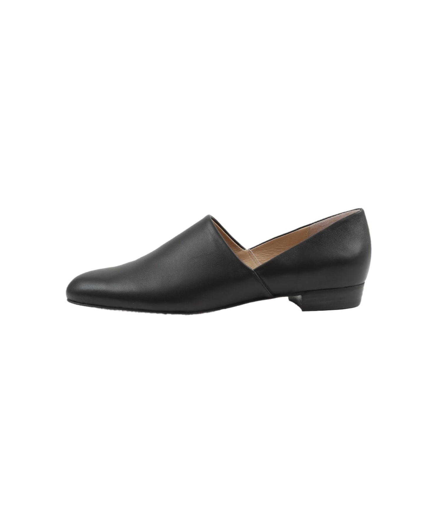 SIDE CUT STACKED FLAT SHOES