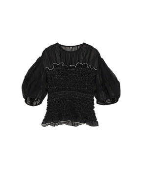 COLOR STITCHED SHIRRING TOPS