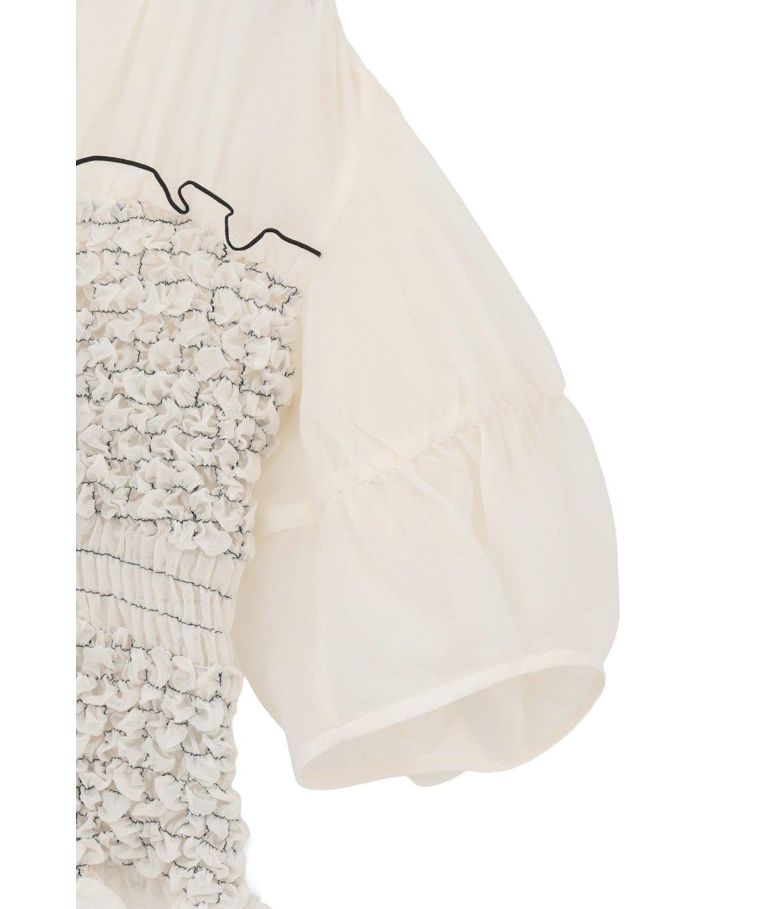 COLOR STITCHED SHIRRING TOPS