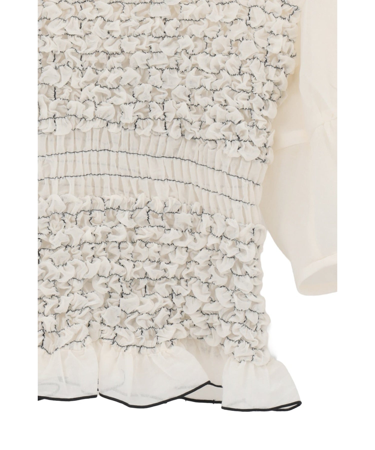 COLOR STITCHED SHIRRING TOPS