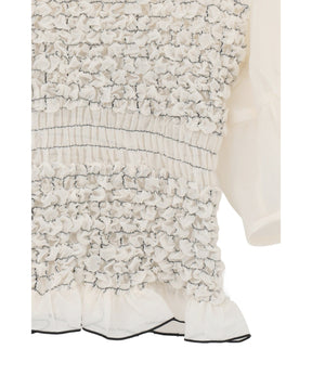 COLOR STITCHED SHIRRING TOPS