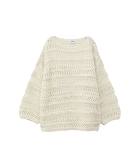 SHEER BORDER MOHAIR KNIT