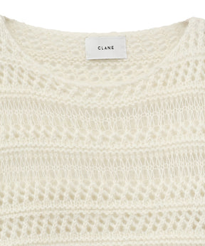 SHEER BORDER MOHAIR KNIT