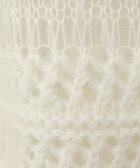 SHEER BORDER MOHAIR KNIT