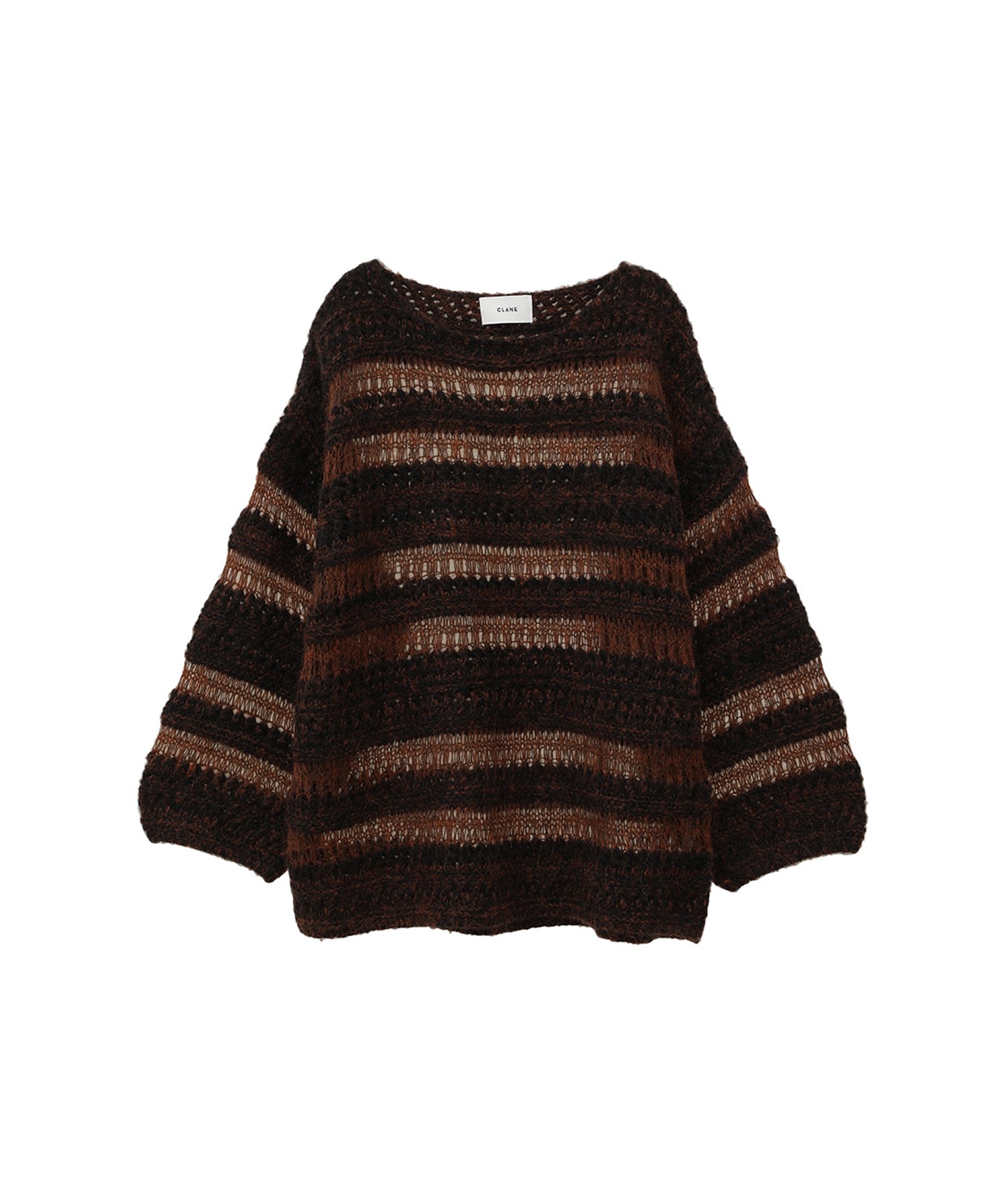 SHEER BORDER MOHAIR KNIT