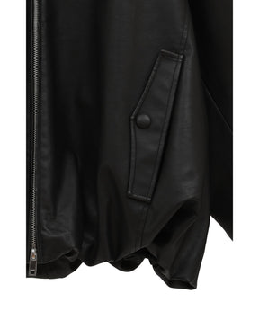 FAKE LEATHER BALLOON JACKET