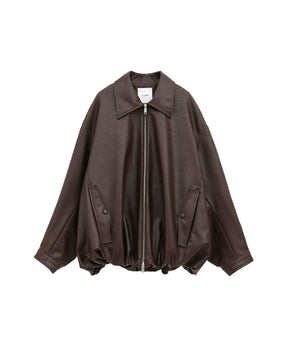 FAKE LEATHER BALLOON JACKET