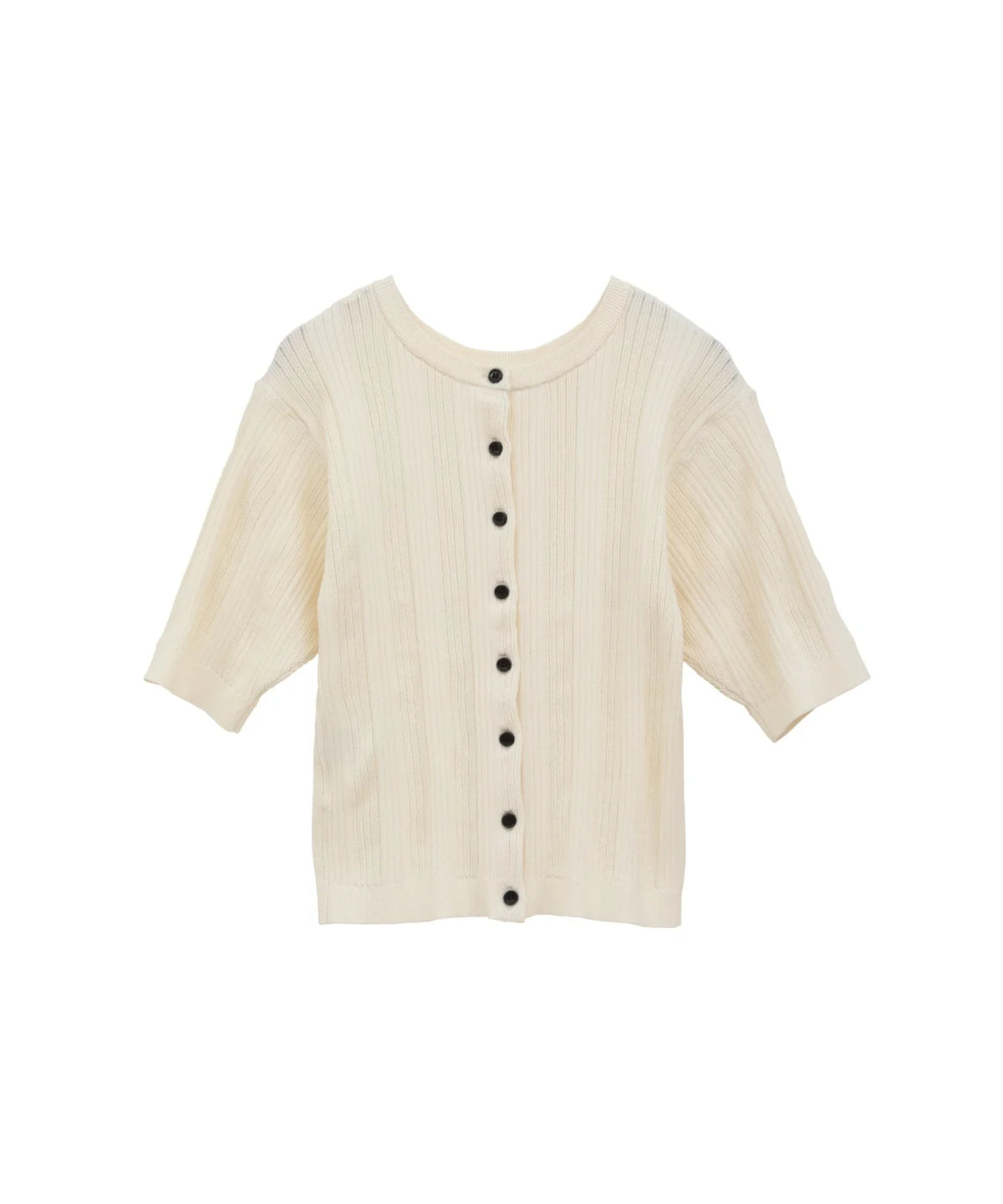 W FACE RIB KNIT CARDIGAN