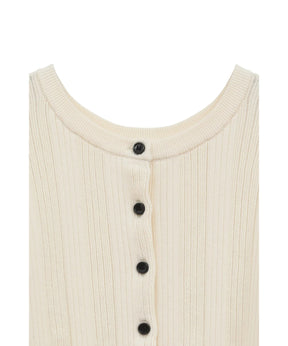 W FACE RIB KNIT CARDIGAN