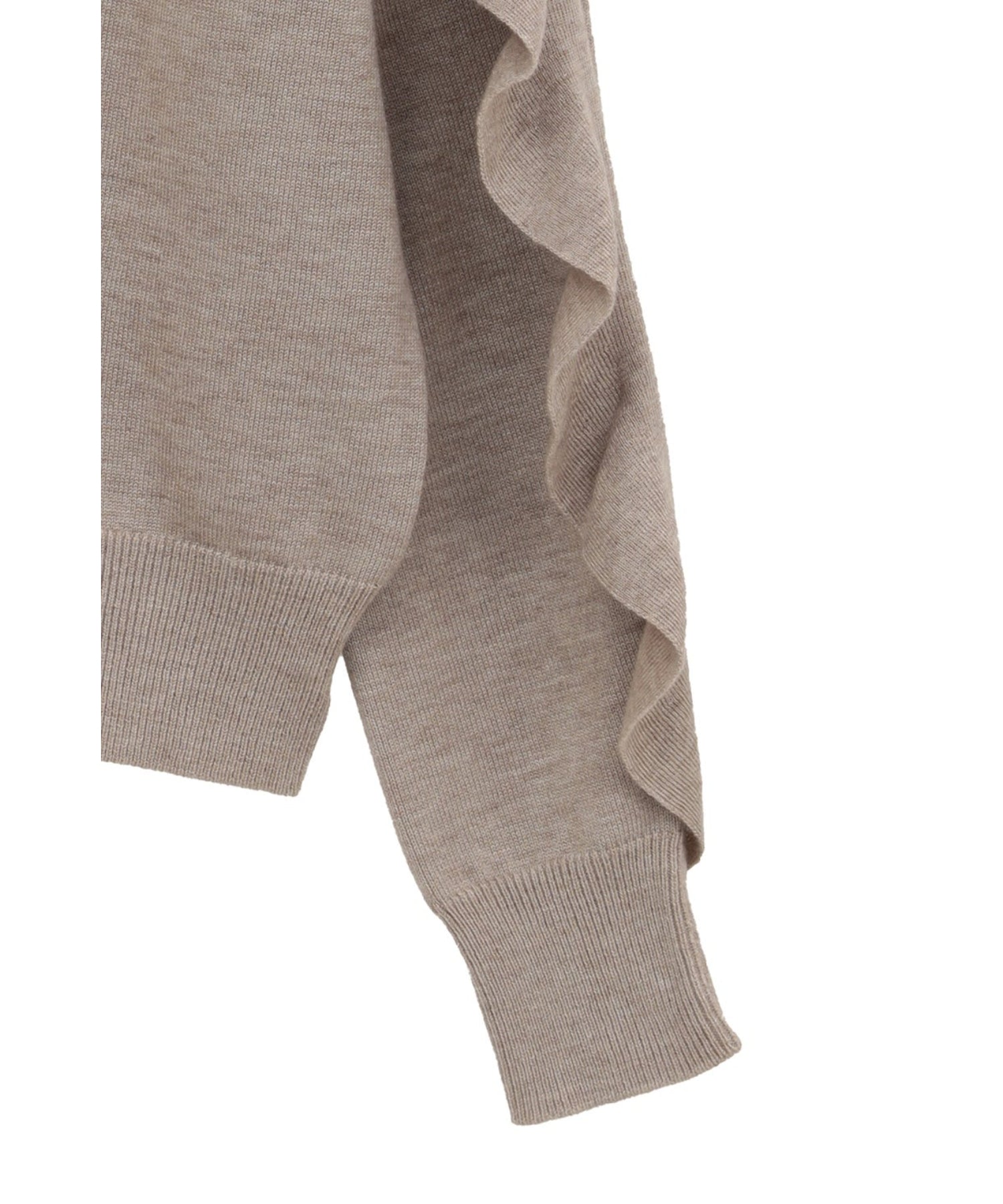 W FACE SHOULDER FRILL KNIT CARDIGAN