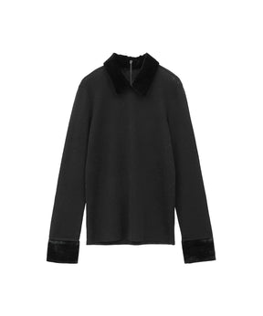 VELOR COLLAR KNIT TOPS
