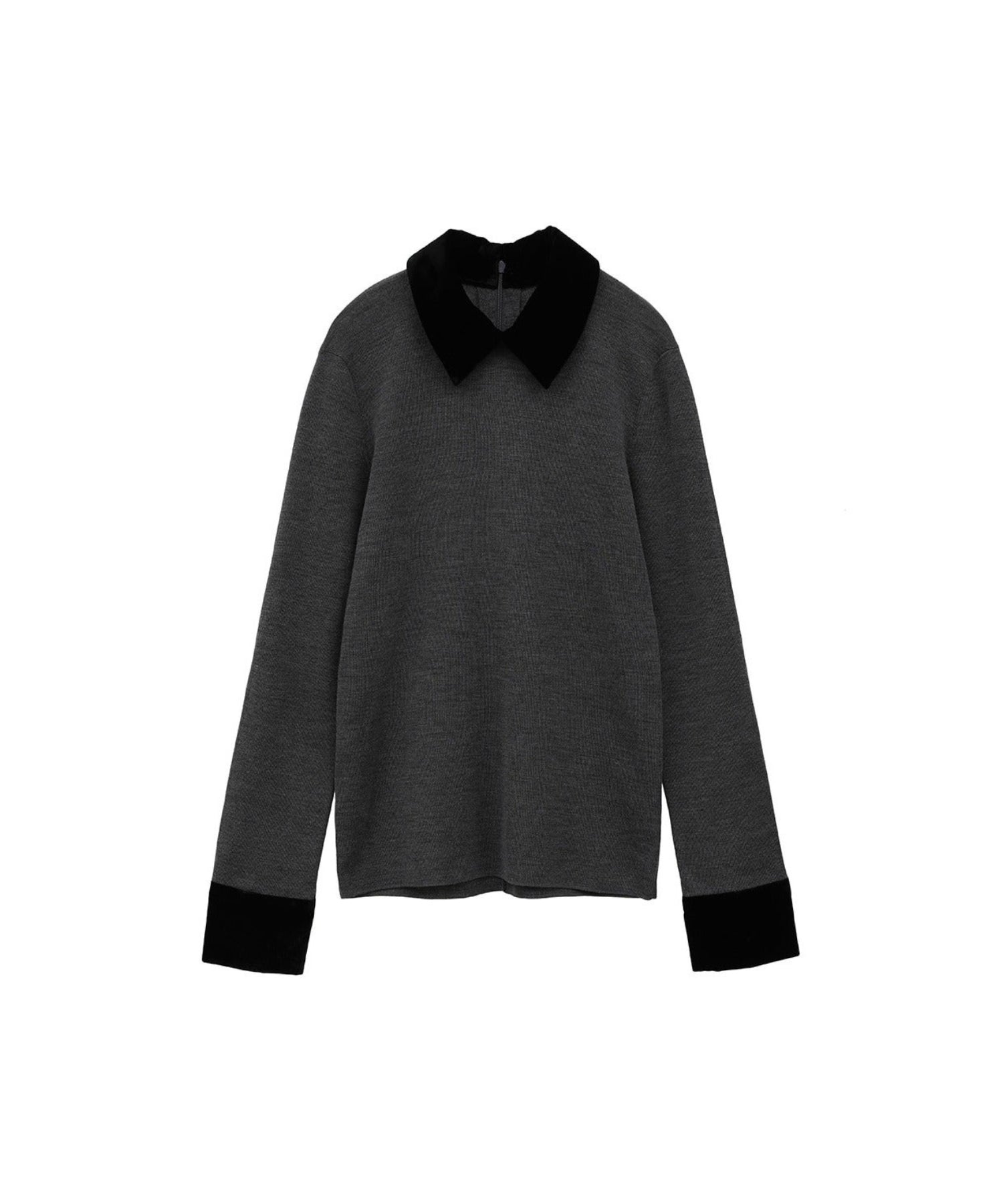 VELOR COLLAR KNIT TOPS