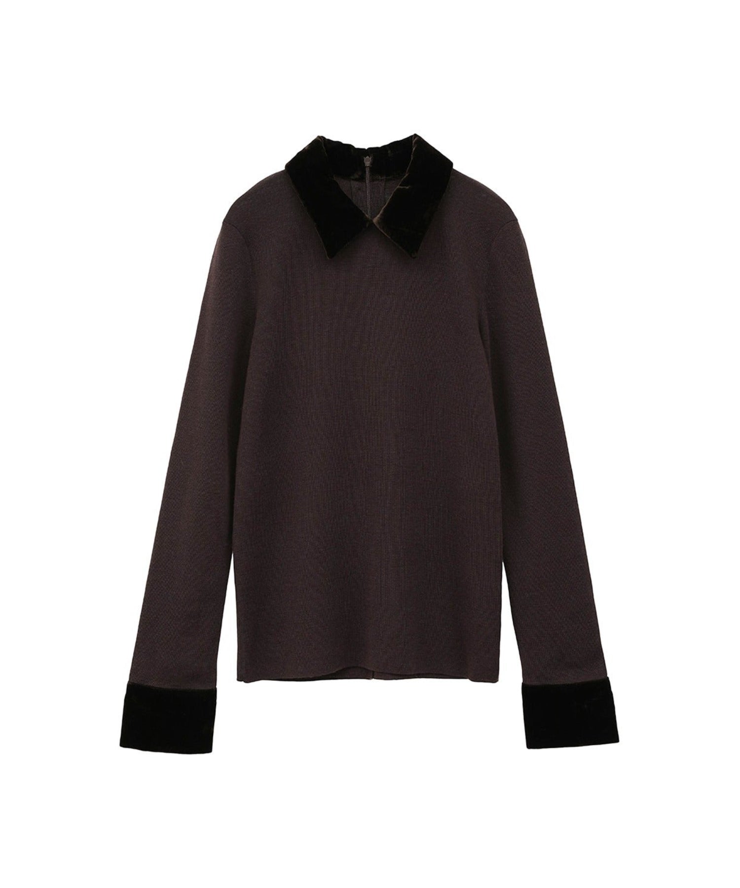 VELOR COLLAR KNIT TOPS