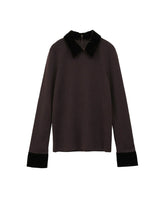 VELOR COLLAR KNIT TOPS