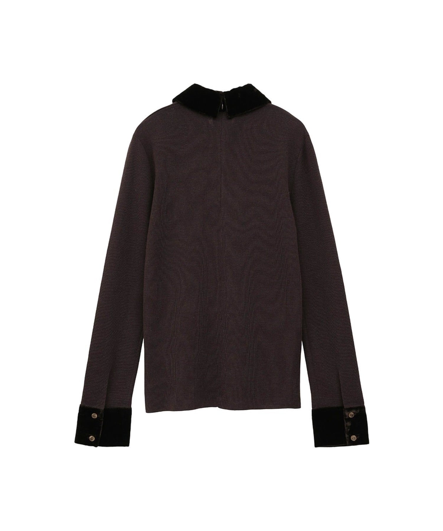 VELOR COLLAR KNIT TOPS