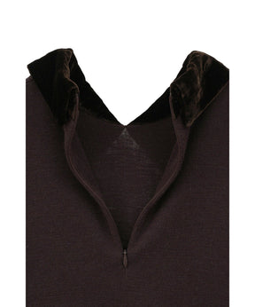 VELOR COLLAR KNIT TOPS