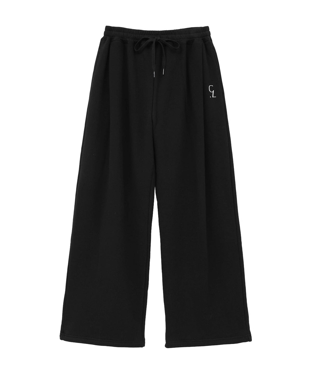 LOGO SWEAT TUCK WIDE PANTS