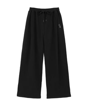 LOGO SWEAT TUCK WIDE PANTS