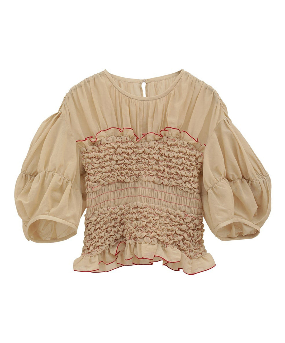 COLOR STITCHED SHIRRING TOPS