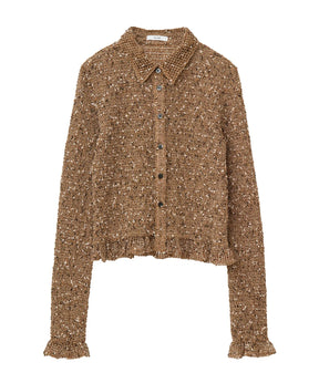 MIX MESH GATHER SHIRT