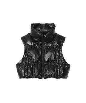 ESSENTIALS グロッシー 2-in-1スタイル クロップド丈 パファー