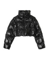 ESSENTIALS グロッシー 2-in-1スタイル クロップド丈 パファー