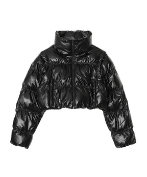 ESSENTIALS グロッシー 2-in-1スタイル クロップド丈 パファー