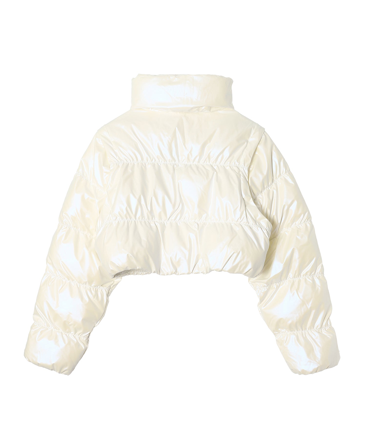 ESSENTIALS グロッシー 2-in-1スタイル クロップド丈 パファー