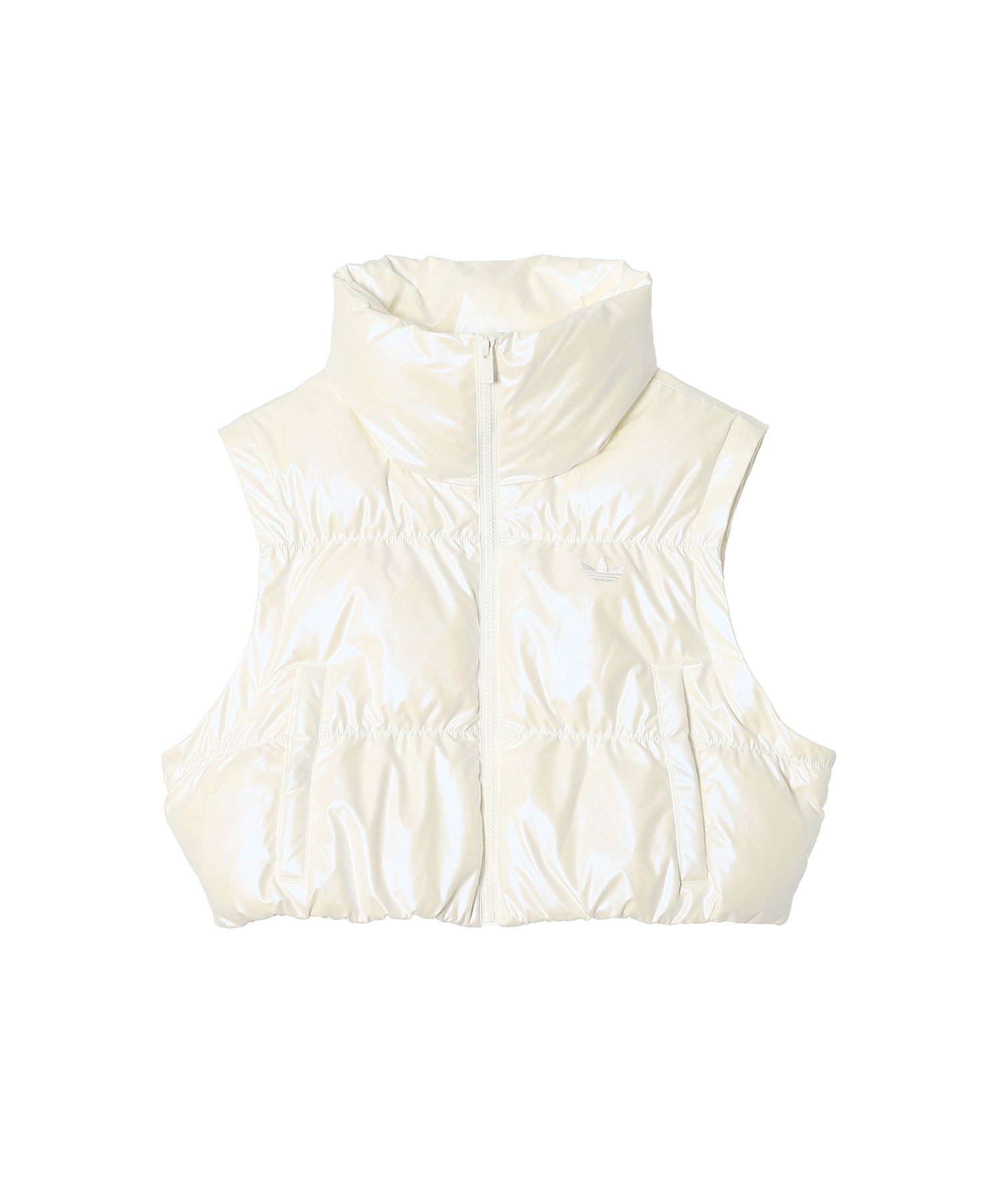 ESSENTIALS グロッシー 2-in-1スタイル クロップド丈 パファー