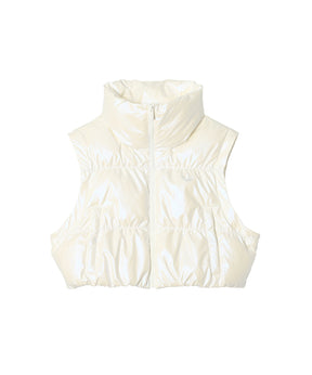 ESSENTIALS グロッシー 2-in-1スタイル クロップド丈 パファー