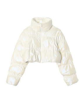 ESSENTIALS グロッシー 2-in-1スタイル クロップド丈 パファー